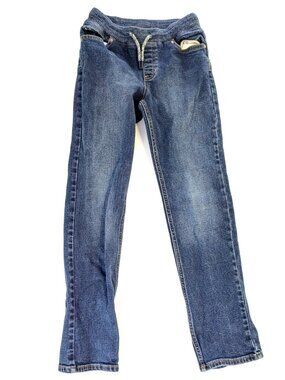 Lands End Pull On Jeans - Youth M 10-12 - Stretch Drawstring Boys Girls